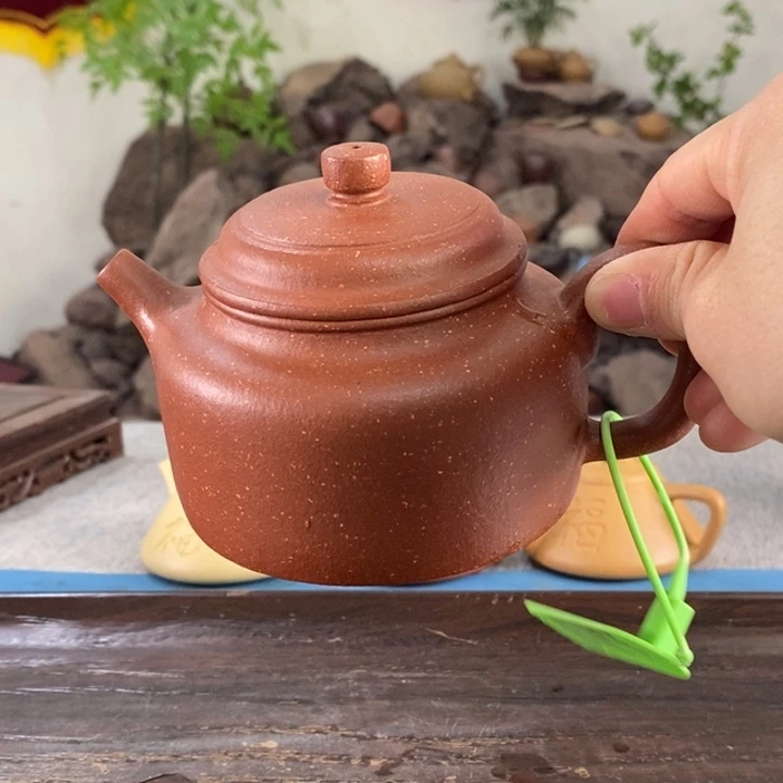 紫砂茶壶宝山红降坡德钟260左右的容量点汤壶