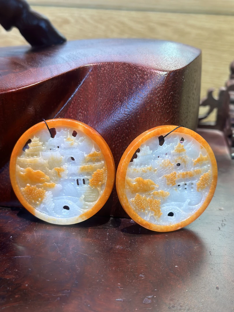 天然A货翡翠山水吊坠（多样性发其一）