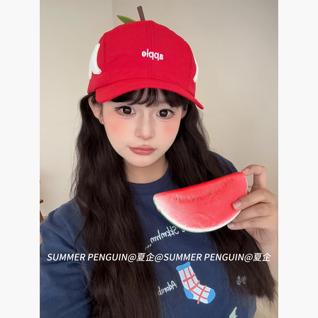 SUMMER PENGUIN可爱鸳鸯苹果创意棒球帽子女夏季出游遮阳防晒帽子