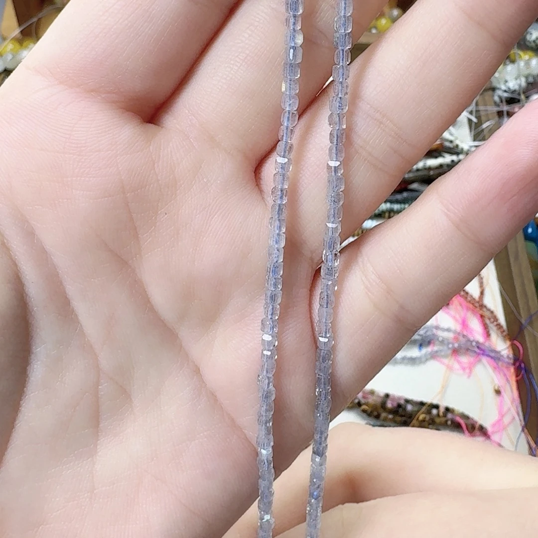 玛瑙/玉髓未镶嵌珠宝半成品卡2灰月光方切一条