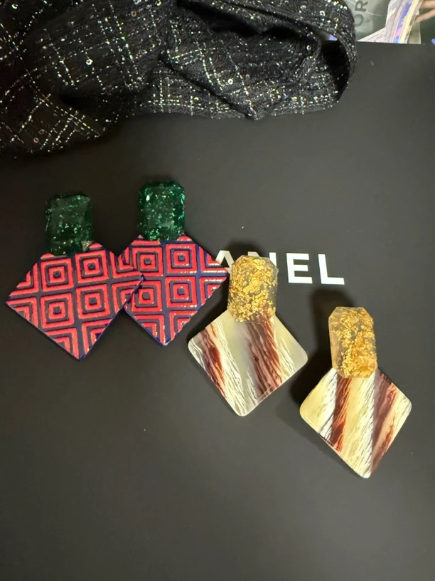 非金属亚克力耳饰 （烟熏22）新年氛围复古耳饰气质耳饰不重古风