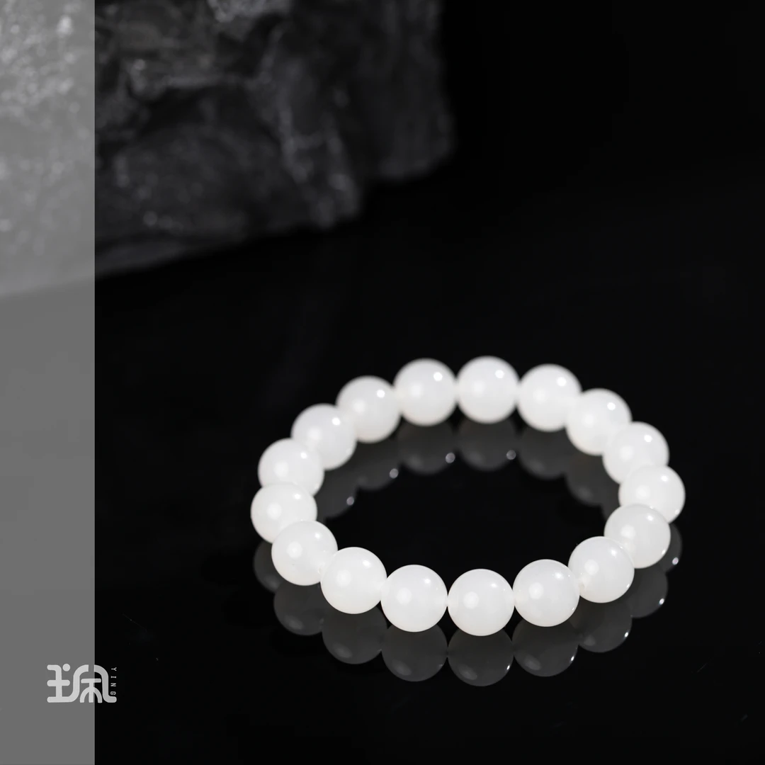 雪喧|和田玉*手串*未镶嵌PNC25072209多样性发其一（Y）