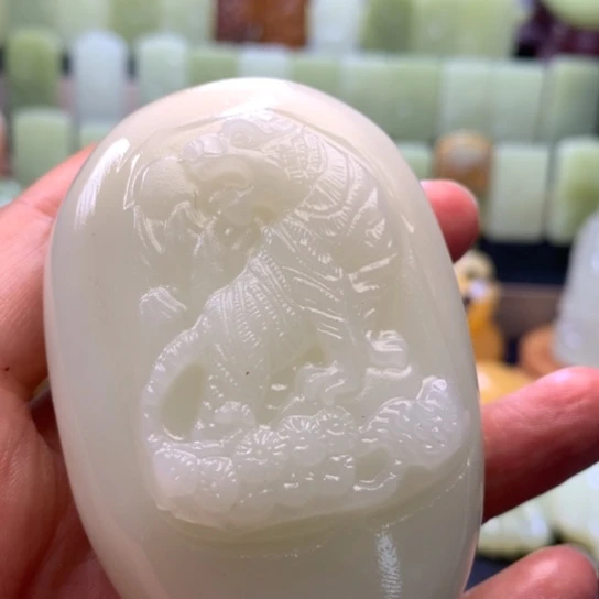 石材方解石手把件