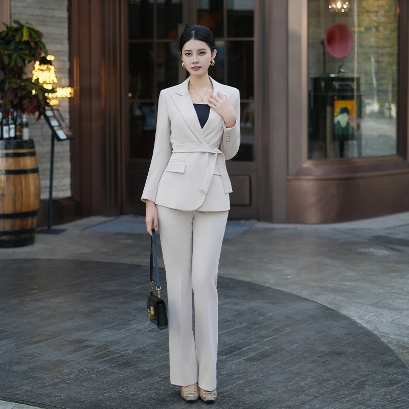 纯色西装外套女气质名媛高级感2025新款小个子阔腿裤休闲西服套装