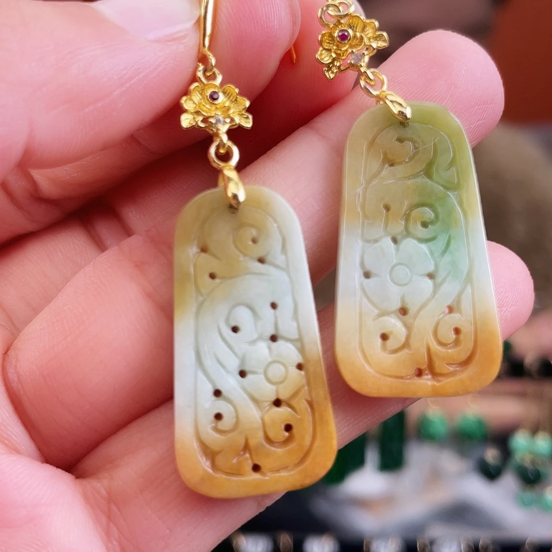 翡翠未镶嵌耳饰饰品