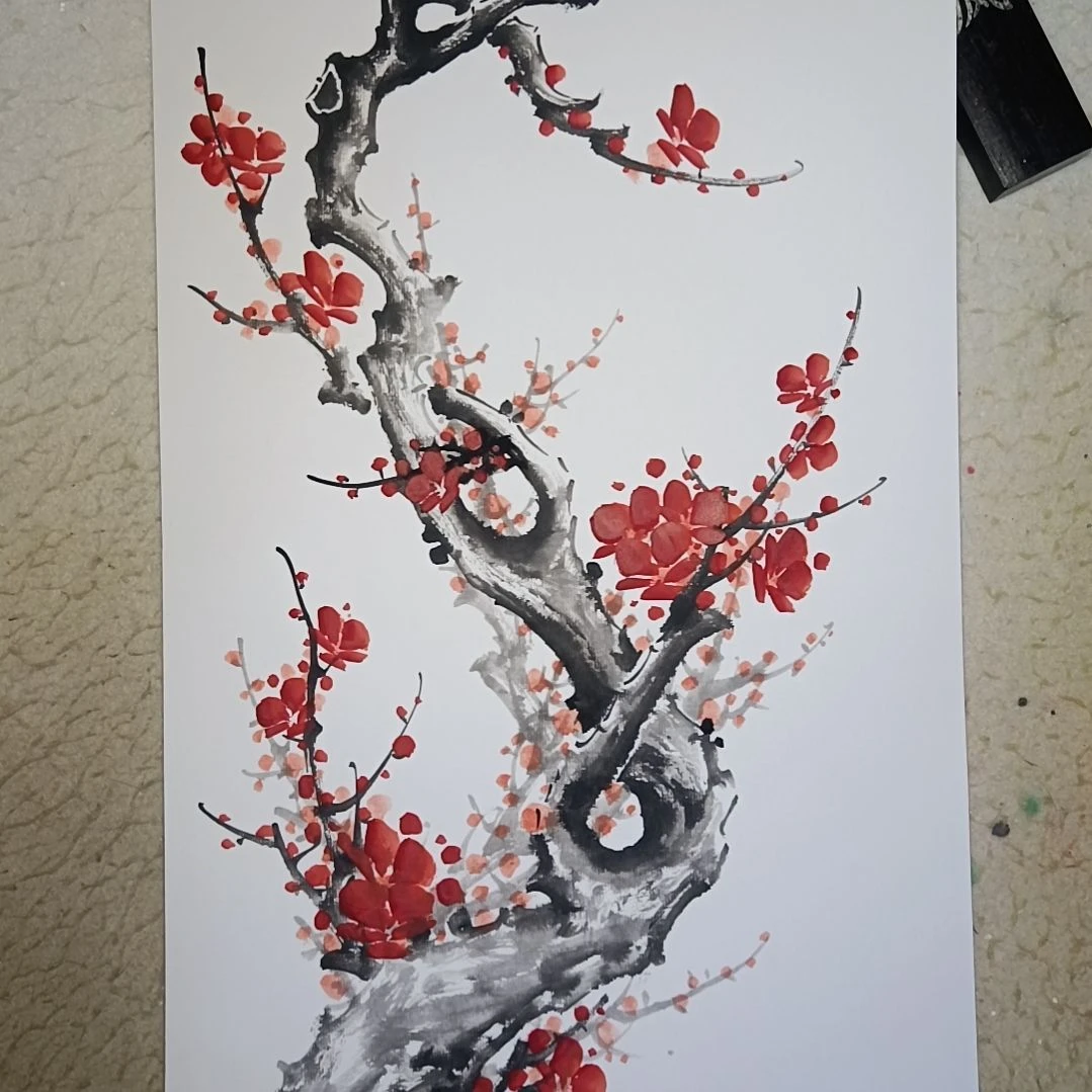 绘画精品梅花卡宣作品