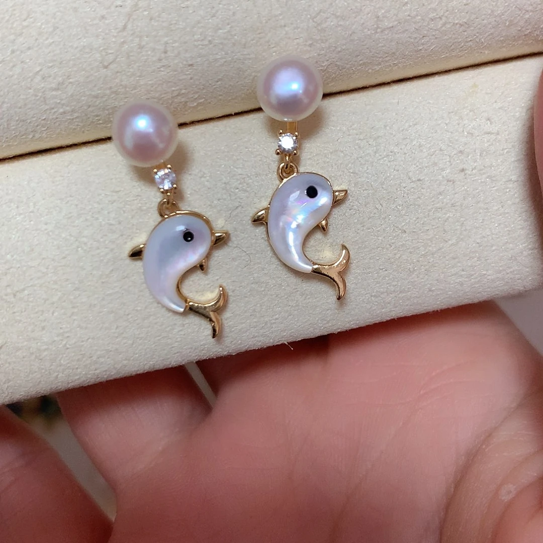 淡水珍珠耳饰合金默**阳