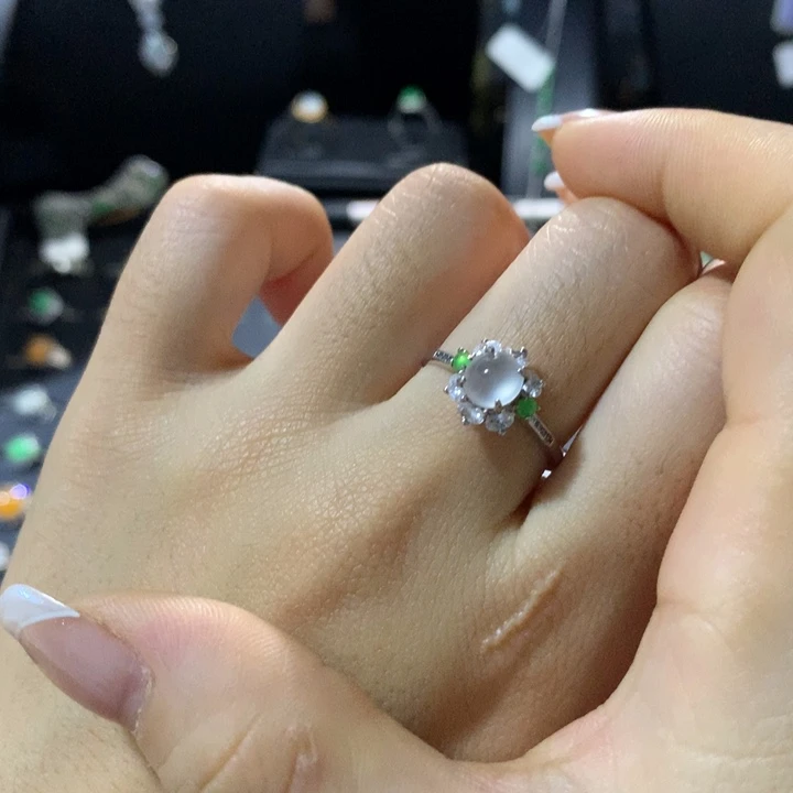 翡翠银S925镶嵌戒指