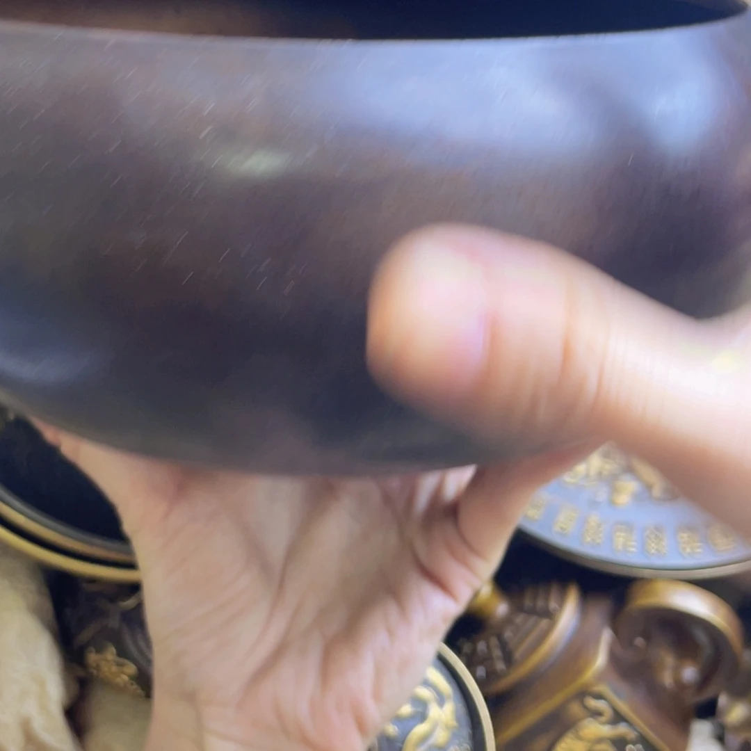 原矿风磨铜紫金钵盂