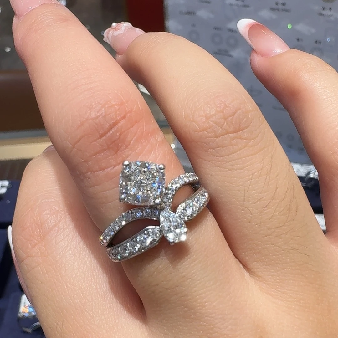 合成钻石铂Pt950镶嵌