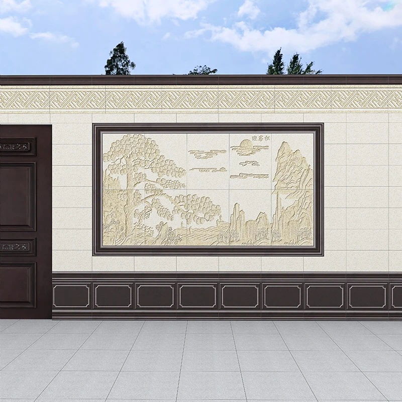 影壁墙雕花瓷砖浮雕花片砖中式窗花别墅院子外墙壁画砖