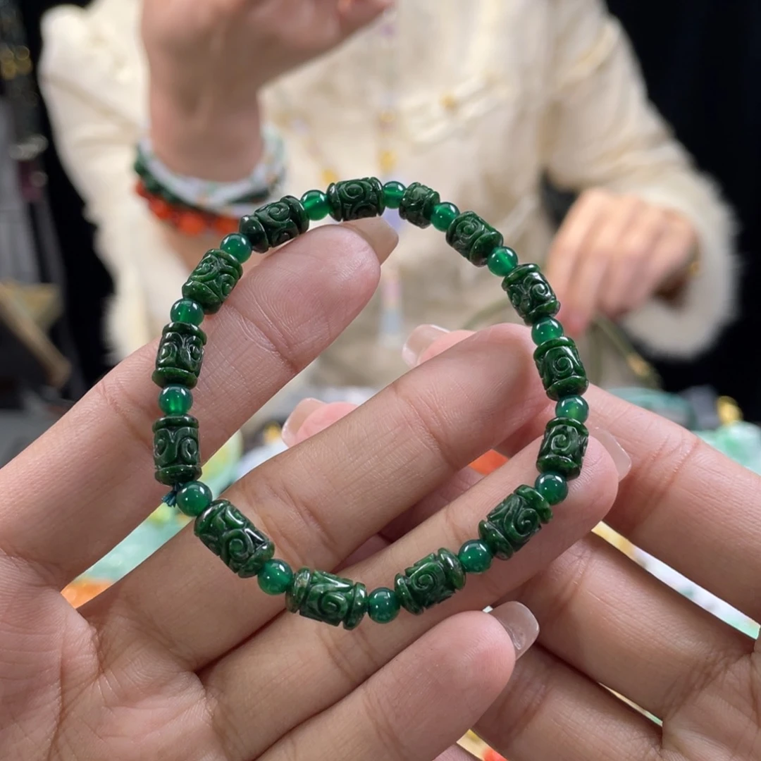 翡翠手串未镶嵌代编织