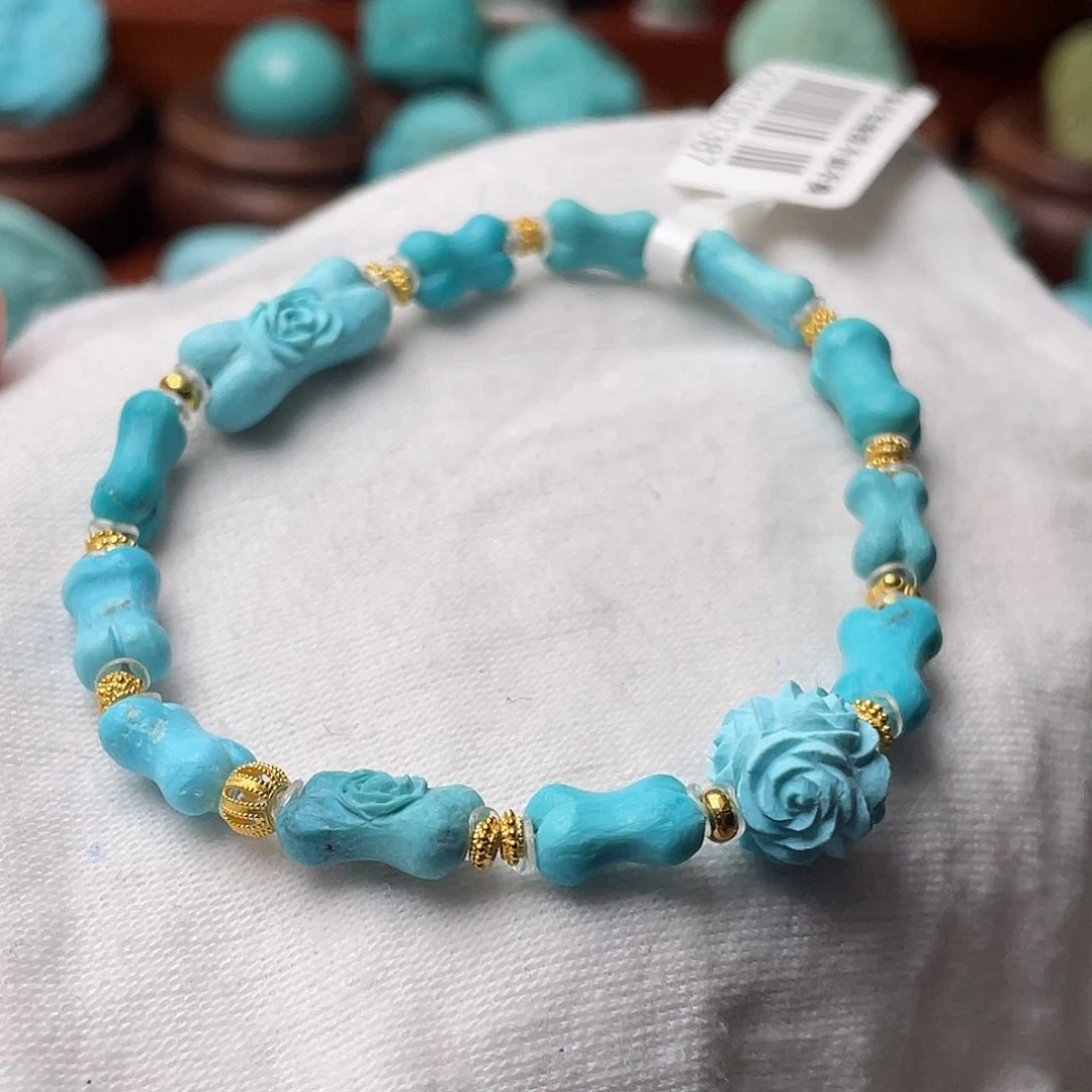 绿松石珠宝奇石18K金镶嵌