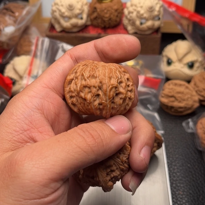 文玩核桃吊坠无**手43全品磨盘