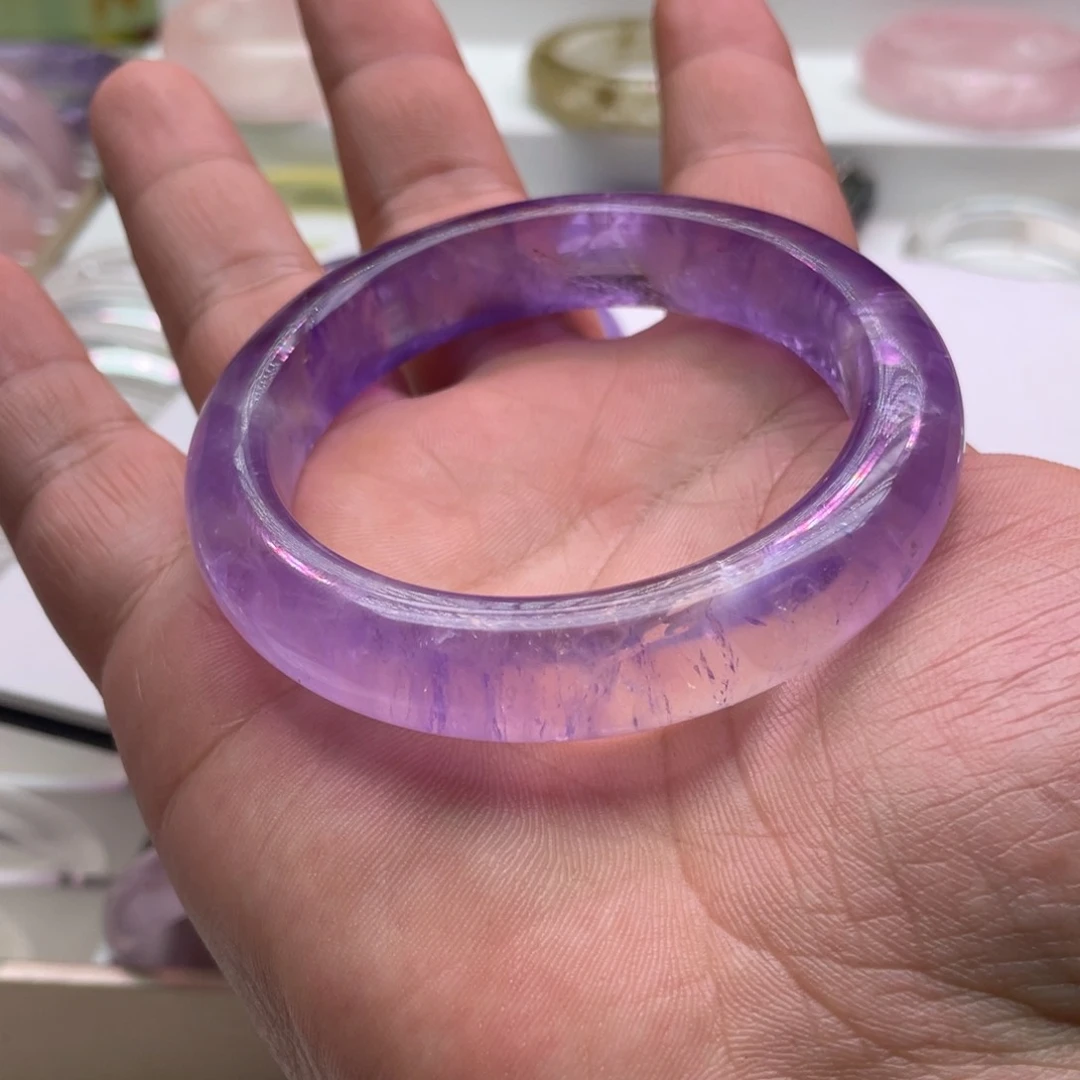 水晶手镯未镶嵌千*鹤紫水晶