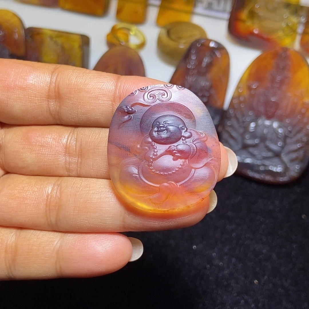 琥珀颈饰未镶嵌缅甸天然琥珀吊坠