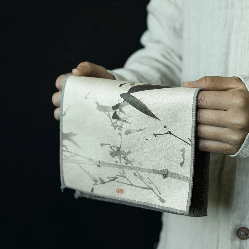 【心怡甄选】彩绘柔方茶巾竹复古创意款式茶巾（V1486）