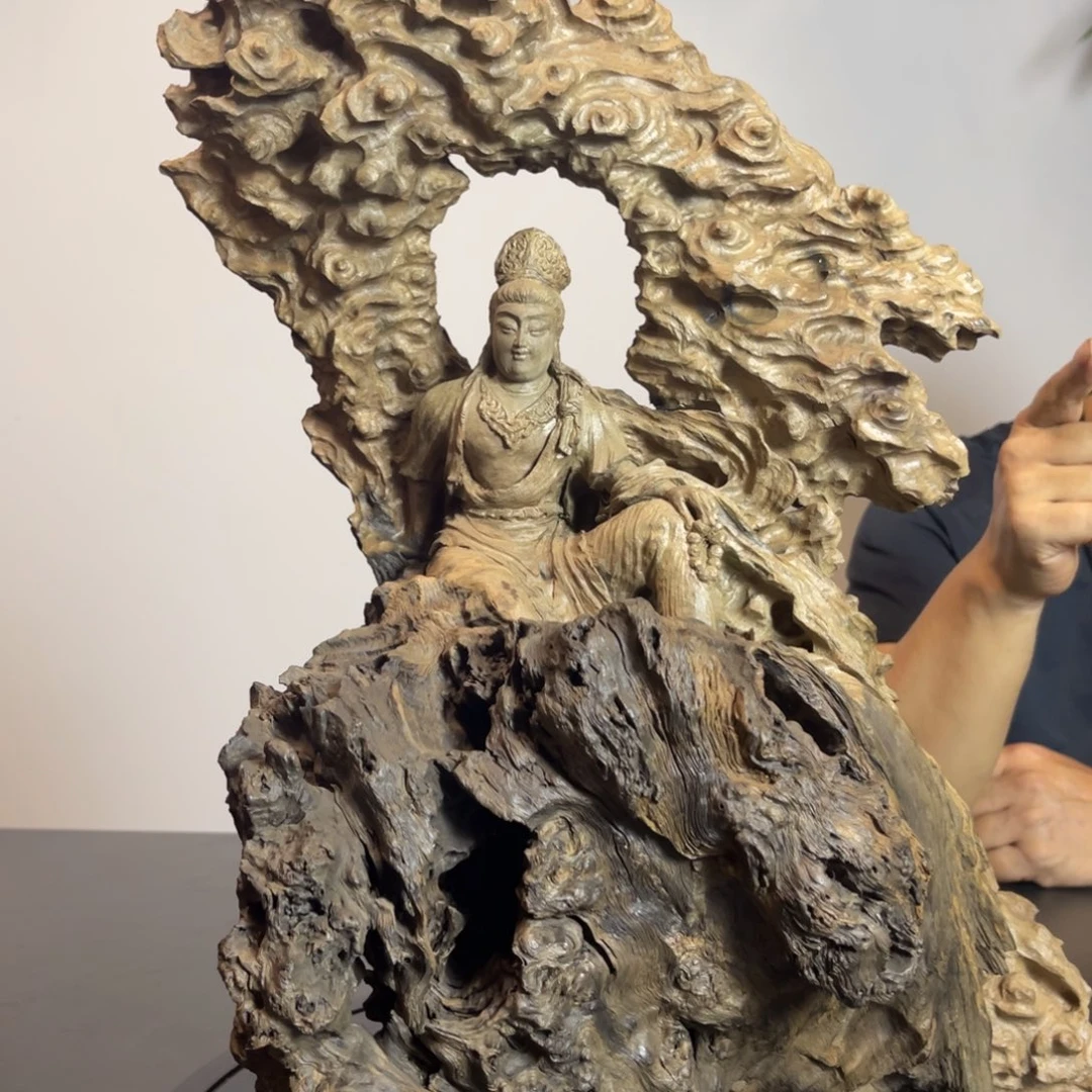 金丝楠扇**人艺术品