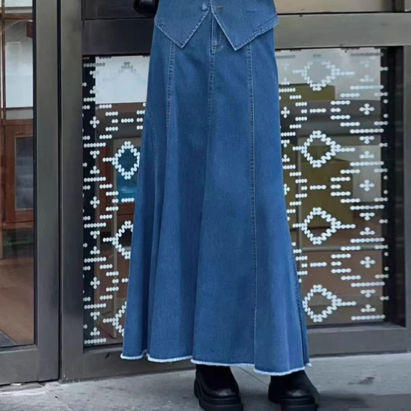 【商场同款】2025新款气质A字裙显瘦休闲百搭高腰长款半身裙牛仔裙