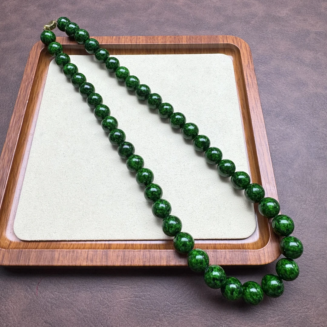 非金属珐琅项链 绿色 1.2mi圆珠项链 V123