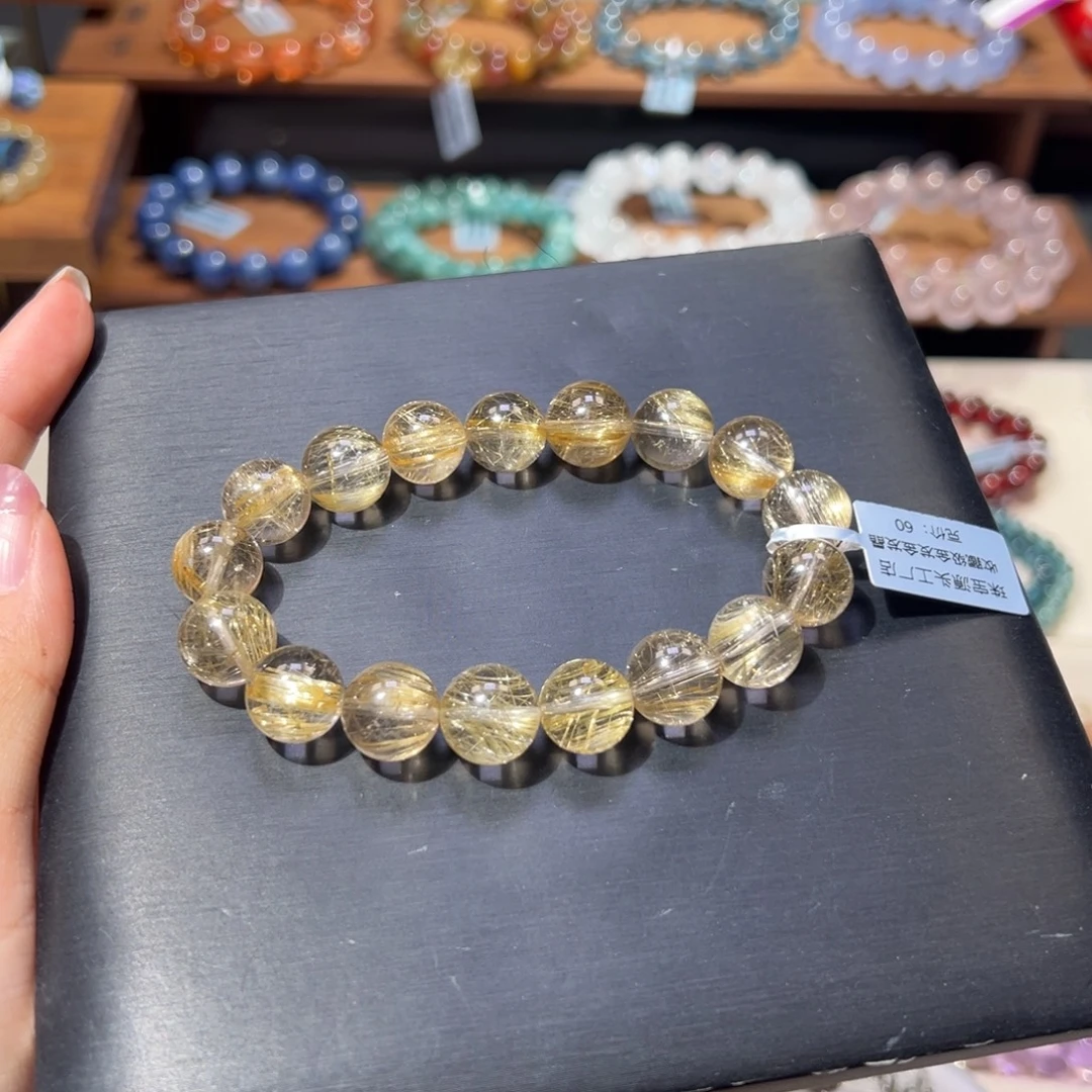 水晶未镶嵌手链12.6m收藏级维纳斯金发晶
