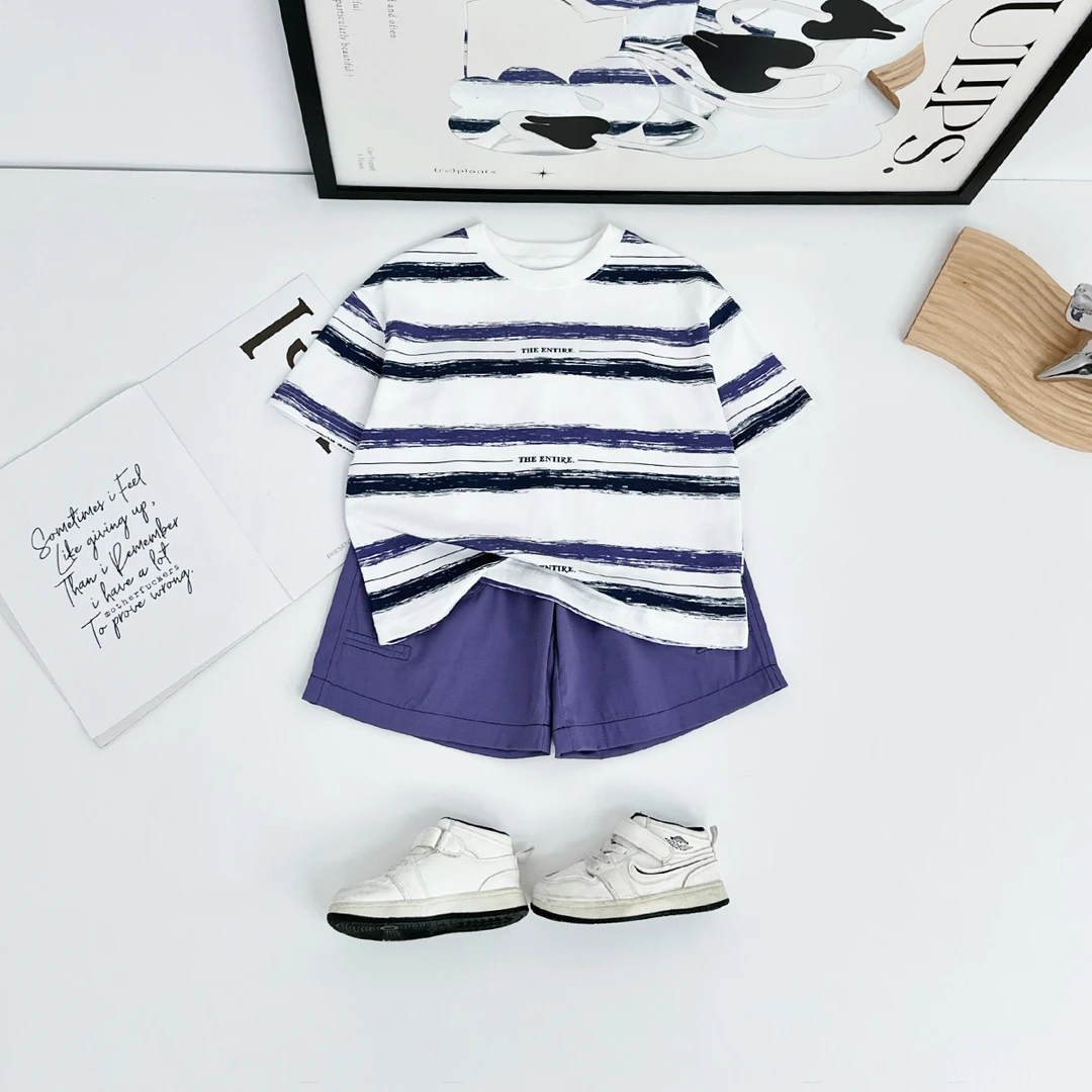 儿童套装夏季2025新款男童短袖两件套时尚潮 DMC7801悠悠童话童装