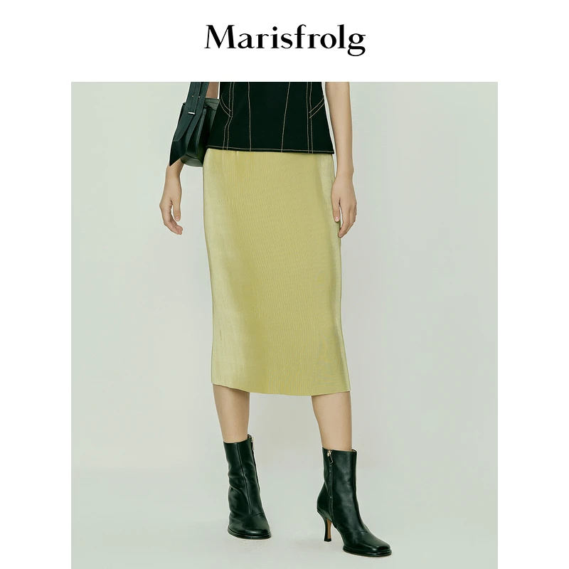 【商场同款新品】Marisfrolg/玛丝菲尔欧若风直筒半身裙A1AY12692