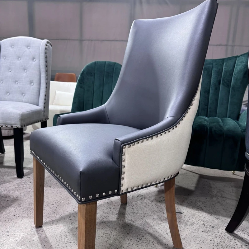 酒店奢极简北欧意式椅子家用单人皮质化妆椅女王椅餐厅