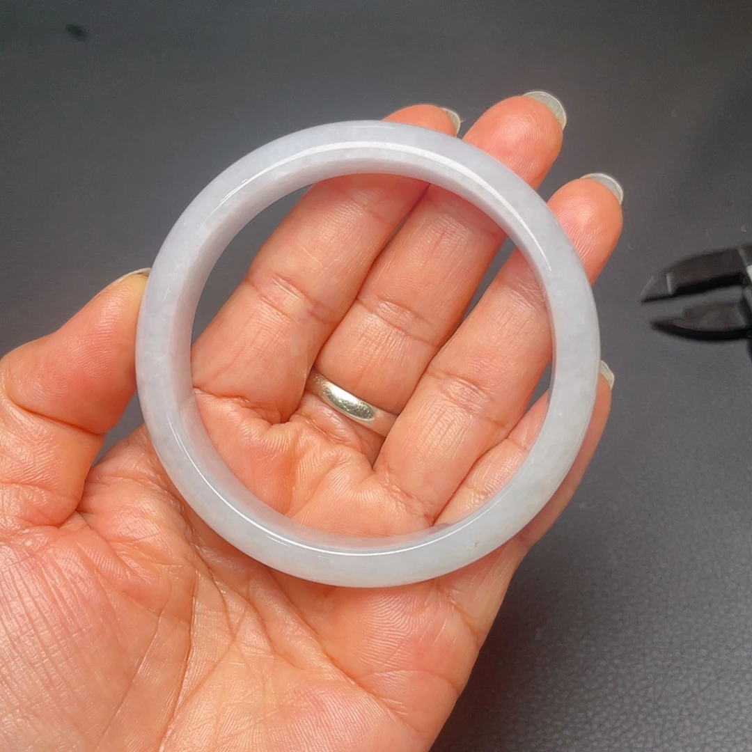 翡翠未镶嵌手镯白月光手镯