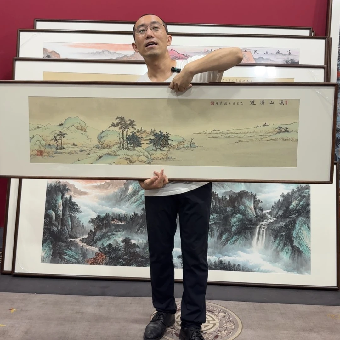 国画带框绘画160/45尺寸