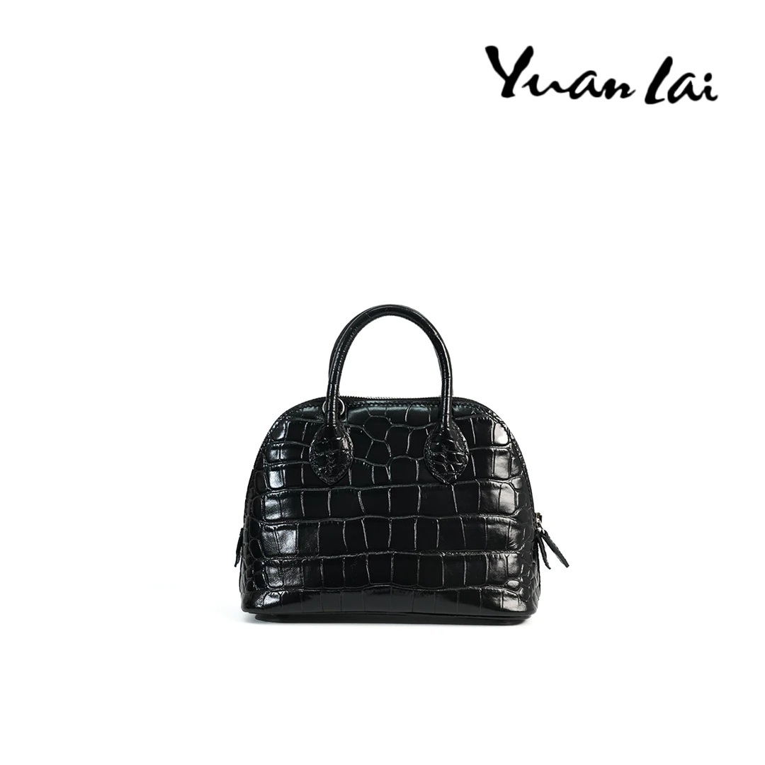 YUANLAI原来 头层牛皮 手提包鳄鱼纹时尚百搭女士高奢