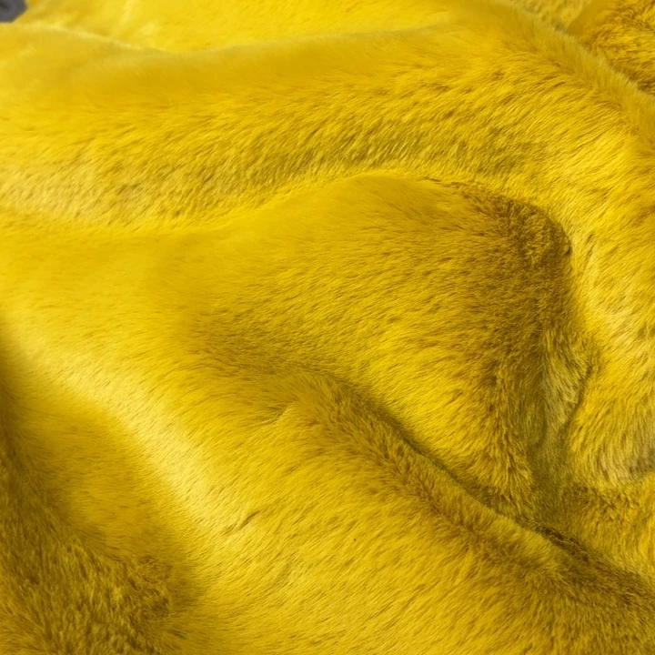 混纺姜黄色仿兔毛1米