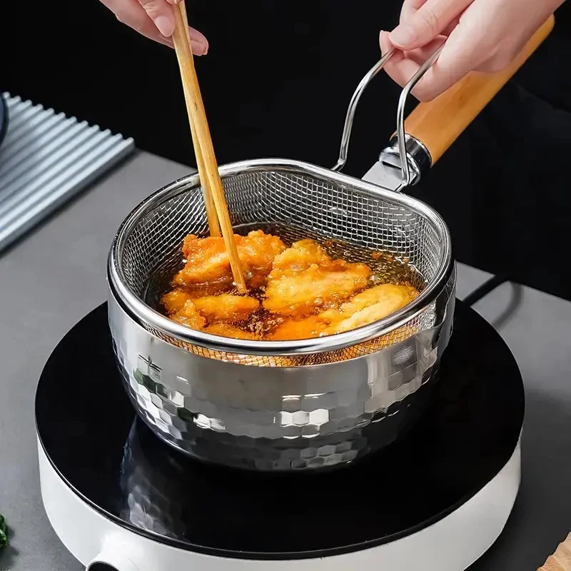 「双11好物」不锈钢油炸网沥油漏网厨房炸篮漏勺过滤网煮面捞勺滤网