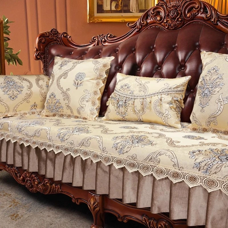 索菲娜欧式沙发垫防滑直排沙发坐垫轻奢高级感四季通用沙发盖布巾