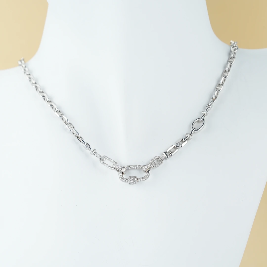 【云中意】18K金 - 猪鼻子钻石百搭链 45调节50cm（定制款不退换）