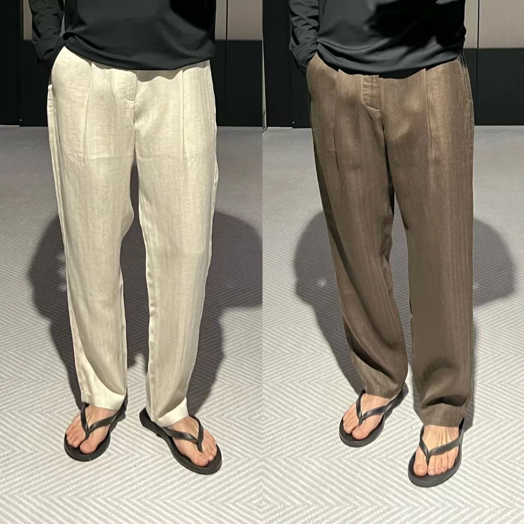 【嵿奢尊享】春夏 B*C天*丝亚麻柔顺亲肤微宽松直筒休闲西裤男士