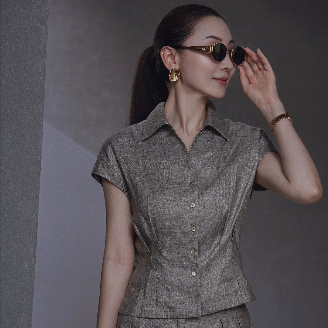 LESAMIS·「时光星河」鼎鼎奢·老钱风亚麻珠光套装7710446