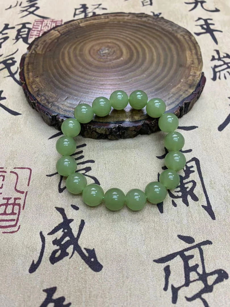 高品质湖水绿晴水圆珠手串-卡12-精美