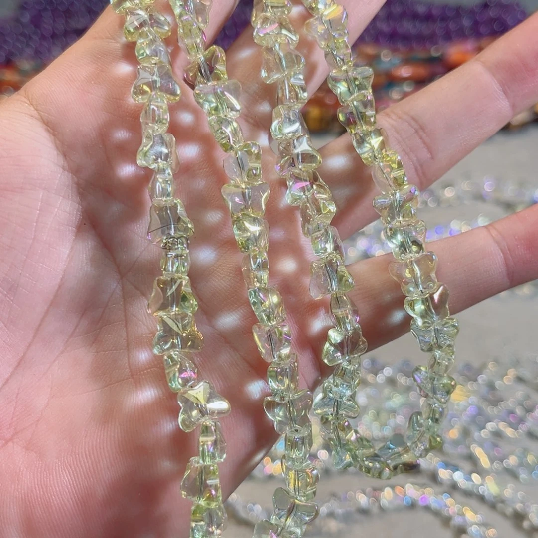 玛瑙/玉髓合金珠宝半成品k9蝴蝶一条10mm