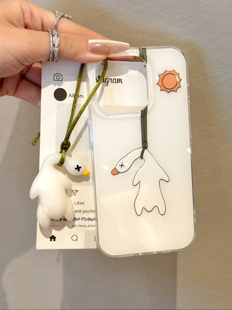 变色烤鸭适用苹果16/15华为p70手机壳小米15OPPOvivo情侣iPone14p