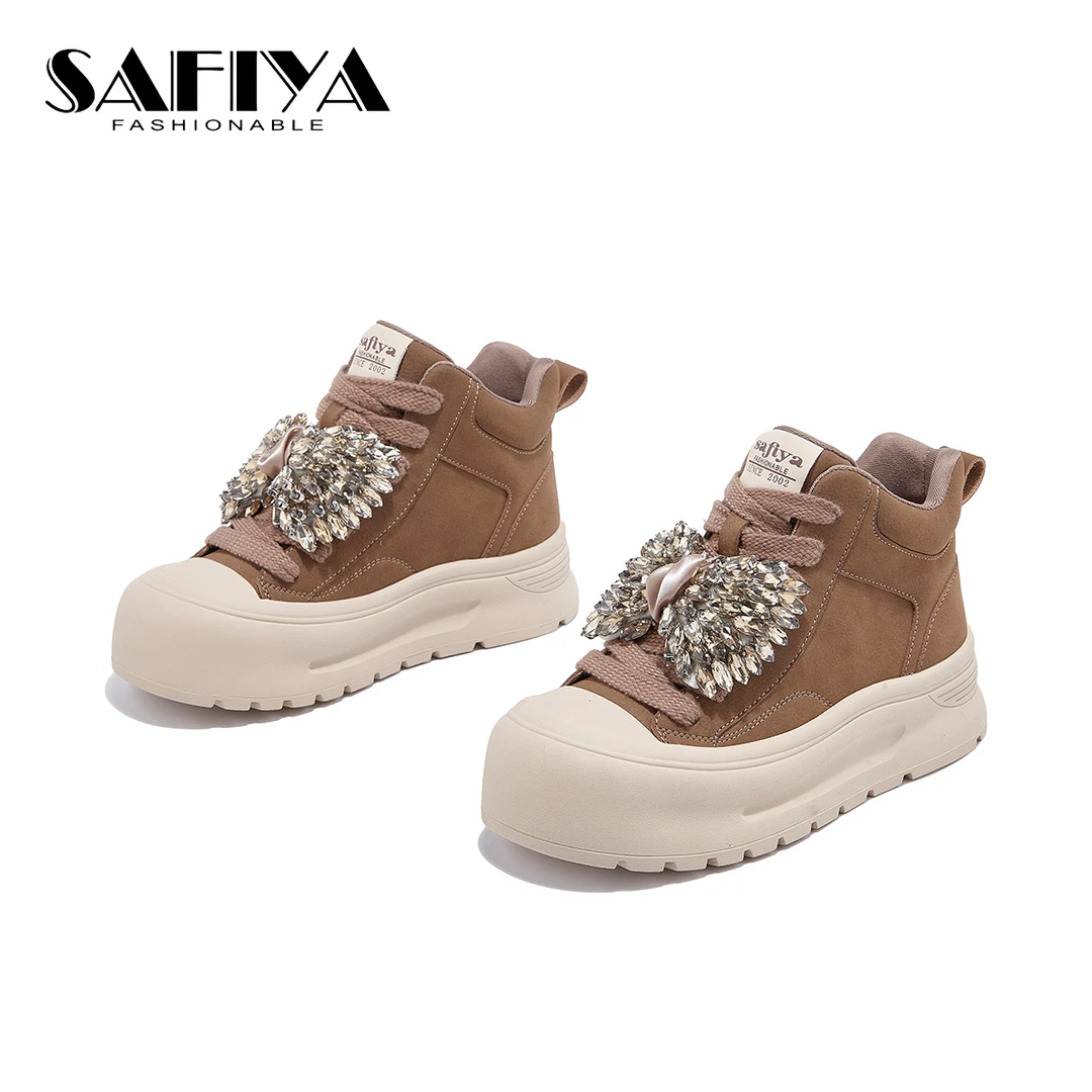 索菲娅Safiya2025秋季新款马丁靴时尚百搭休闲增高女鞋SFD4112A20