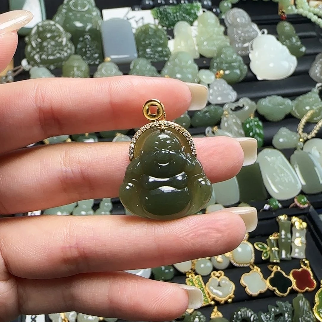 颈饰银S925镶嵌和田玉