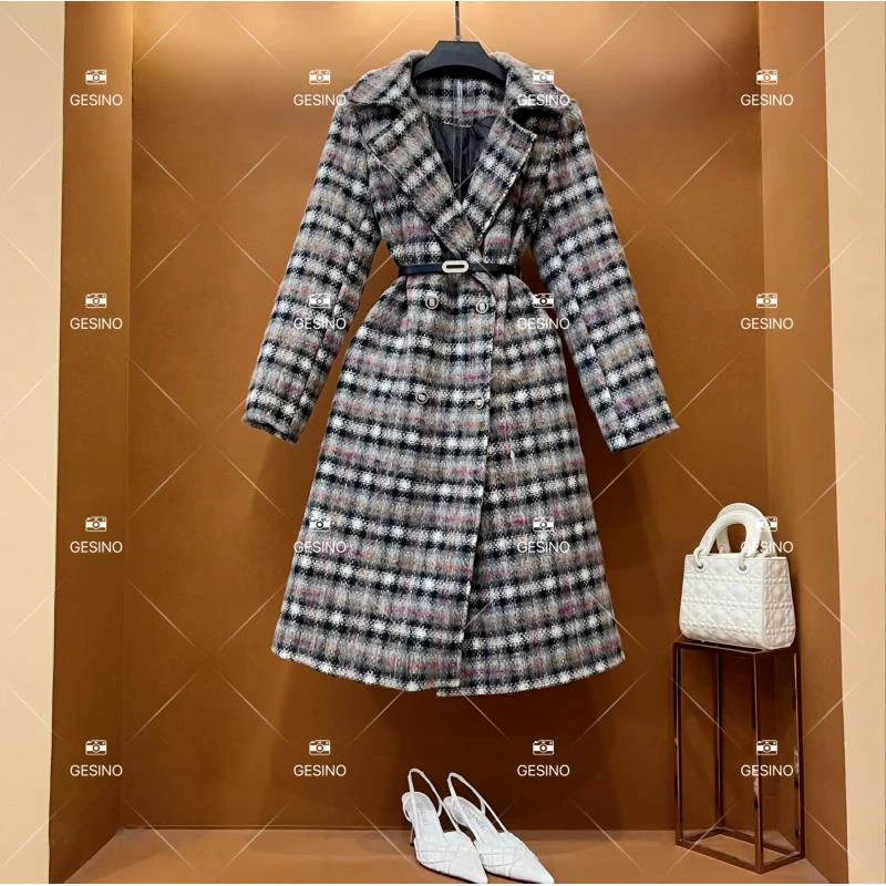 【露】秋冬气质小香风时尚设计师中长款外套 QD-2025353