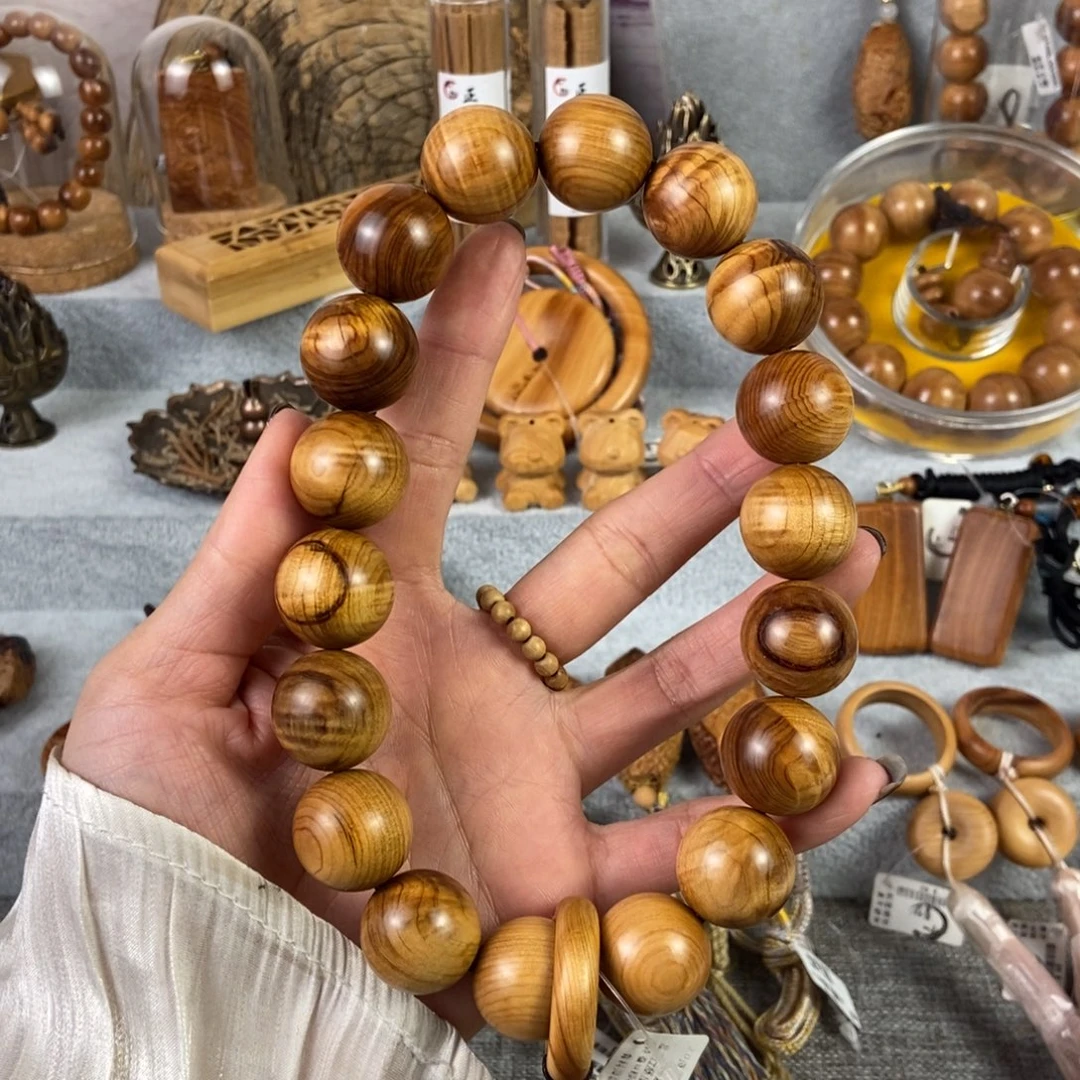 柏木（崖柏）手串/手链北太行高崖微雷击骨料闪电20微瑕