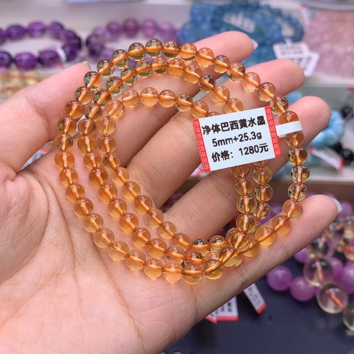 水晶颈饰未镶嵌暴力黄黄水晶5.8