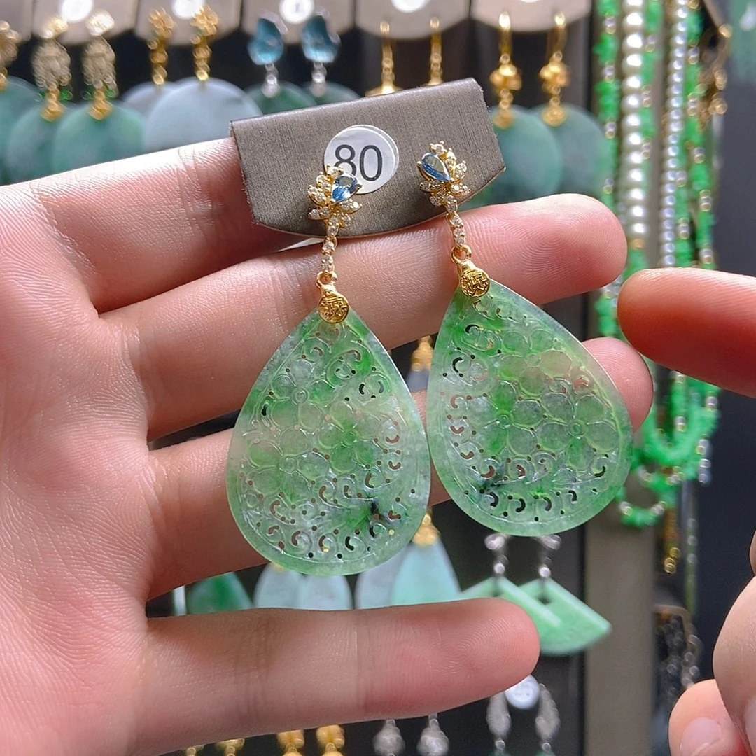 翡翠未镶嵌耳饰翡翠