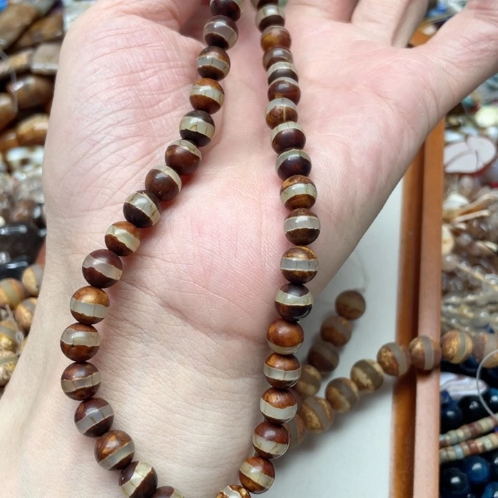 玛瑙/玉髓合金珠宝半成品一条8mm一线