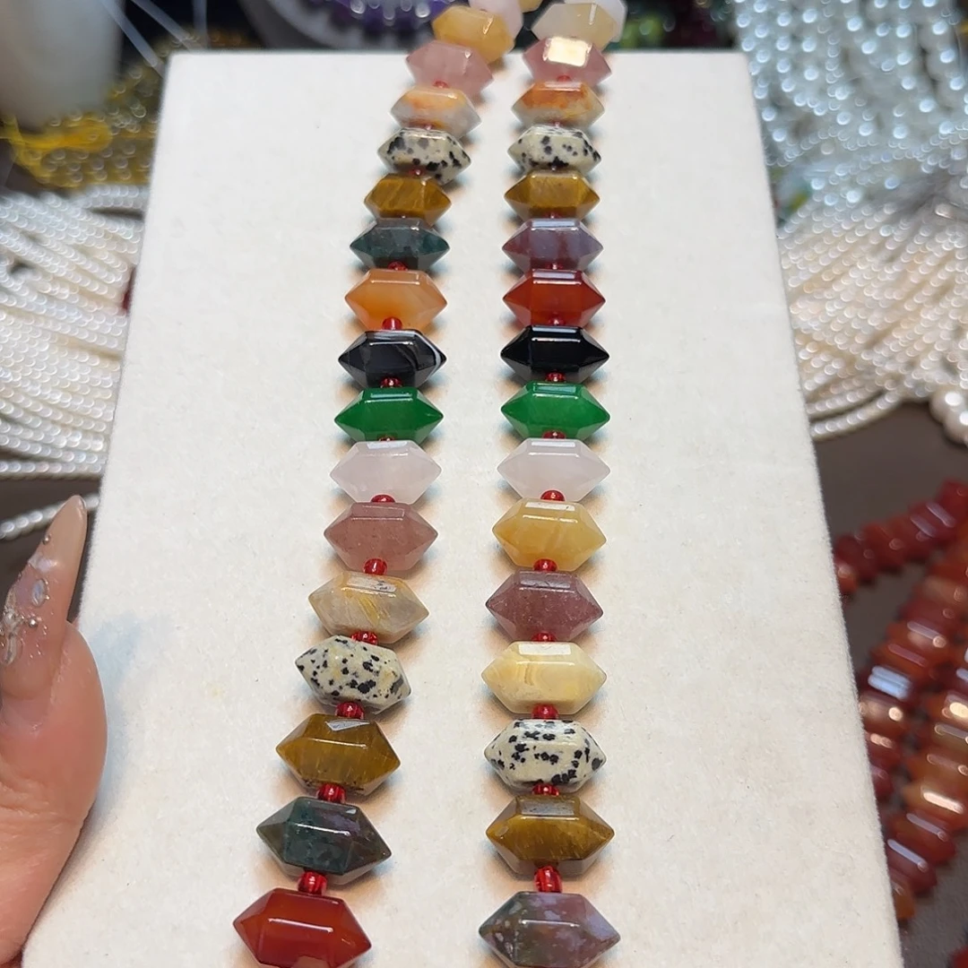 玛瑙/玉髓合金珠宝半成品10✖️20mm多宝双尖到手20颗