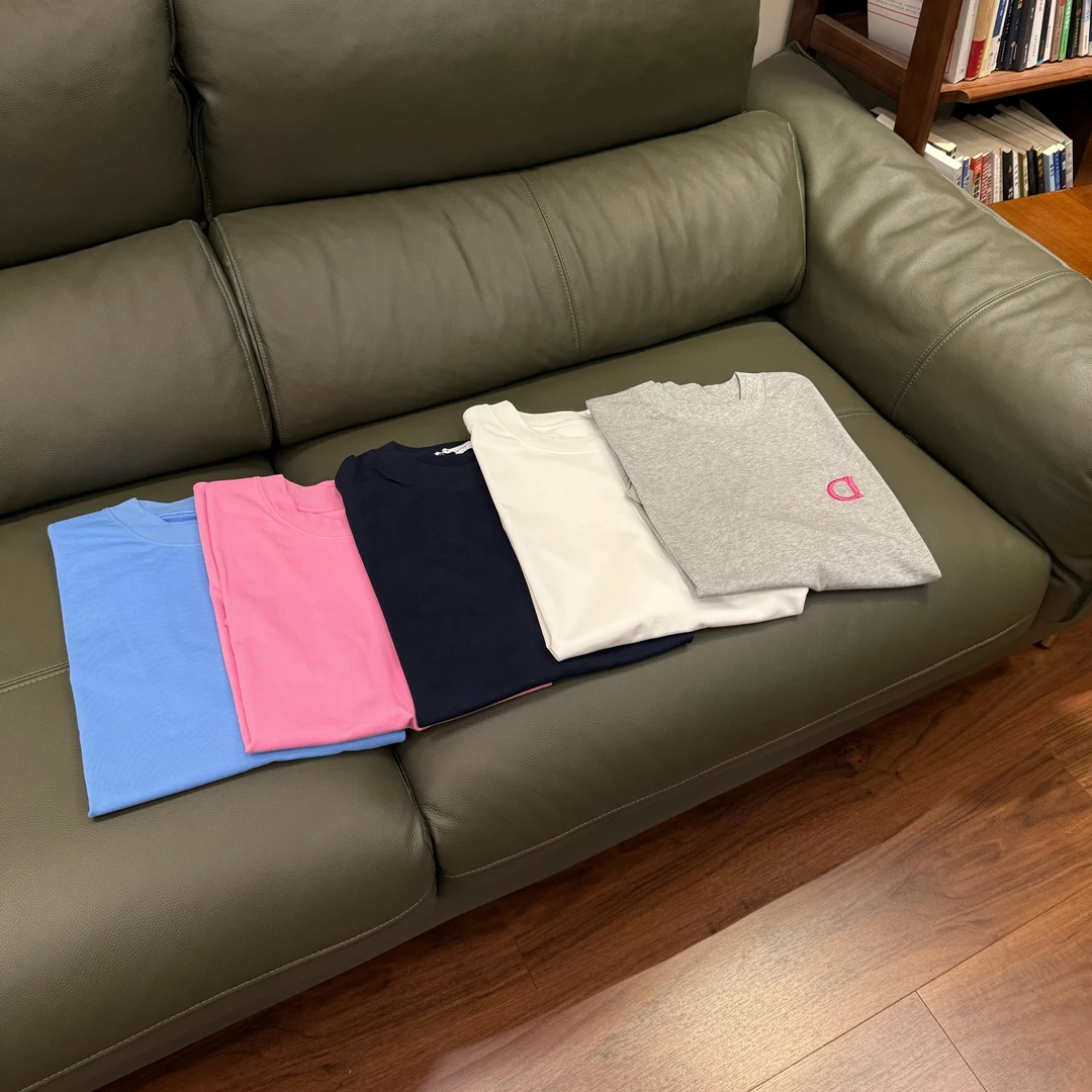 宽松【立体刺绣五色短袖】男女同款D28191