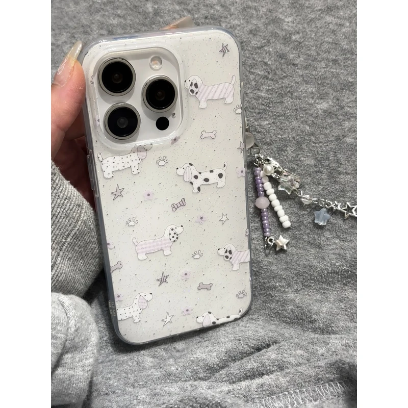 韩系星星斑点腊肠狗狗ihone16promax苹果15pro手机壳14适用13/14p